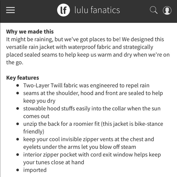 LULULEMON deep navy Fo Drizzle rain jacket 6 RARE - Picture 14 of 14